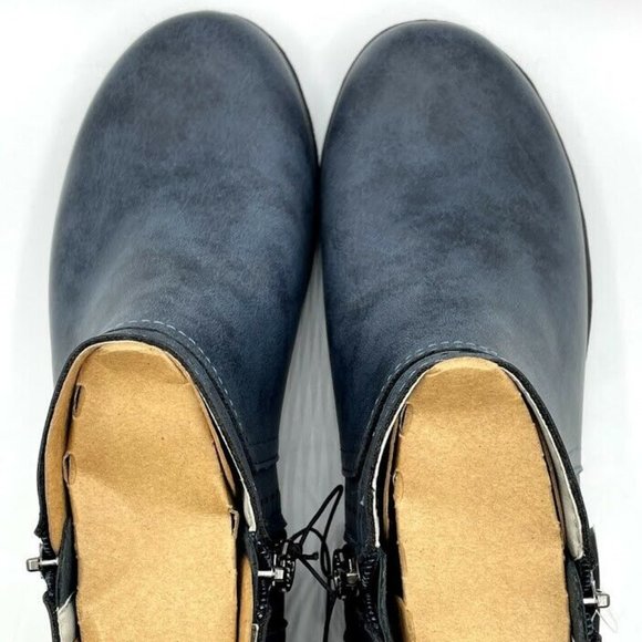 Jambu JSport Women's Size 7 Jenna Navy Zip Up Short Ankle Boot - Picture 5 of 9